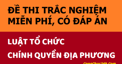 30 đề thi trắc nghiệm Luật Tổ chức chính quyền địa phương miễn phí có đáp án