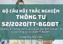 câu hỏi trắc nghiệm Thông tư 522020TT-BGDĐT