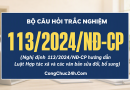 trắc nghiệm Nghị định 113/2024/NĐ-CP