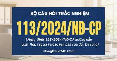 trắc nghiệm Nghị định 113/2024/NĐ-CP