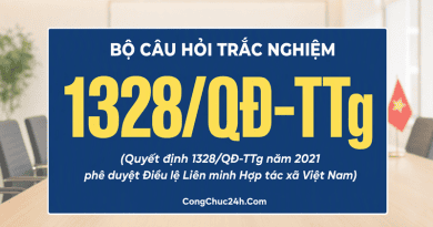 trắc nghiệm Quyết định 1328/QĐ-TTg năm 2021