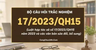 trắc nghiệm Luật hợp tác xã số 17/2023/QH15