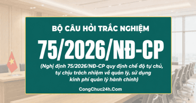 câu hỏi trắc nghiệm Nghị định 752026NĐ-CP