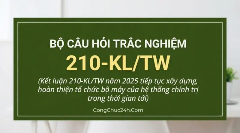 trắc nghiệm Kết luận 210-KLTW năm 2025