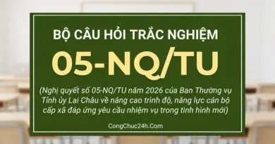 trắc nghiệm Nghị Quyết số 05-NQTU