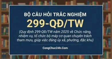 trắc nghiệm Quy định 299-QĐTW