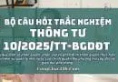 trắc nghiệm Thông tư 102025TT-BGDĐT