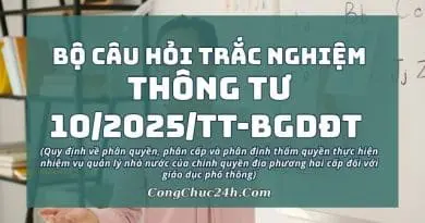 trắc nghiệm Thông tư 102025TT-BGDĐT