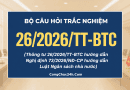 trắc nghiệm Thông tư 262026TT-BTC