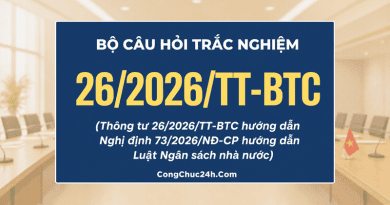 trắc nghiệm Thông tư 262026TT-BTC