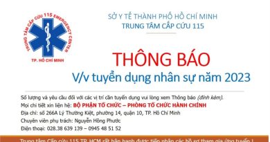Trung tâm cấp cứu 115 tuyển dụng viên chức tại TP Hồ Chí Minh 2023